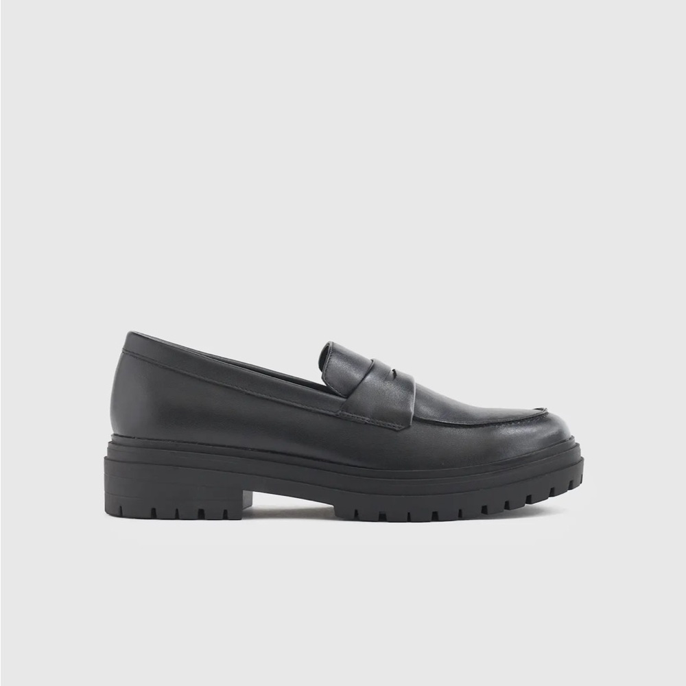 Italian Leather Lug Sole Loafer.